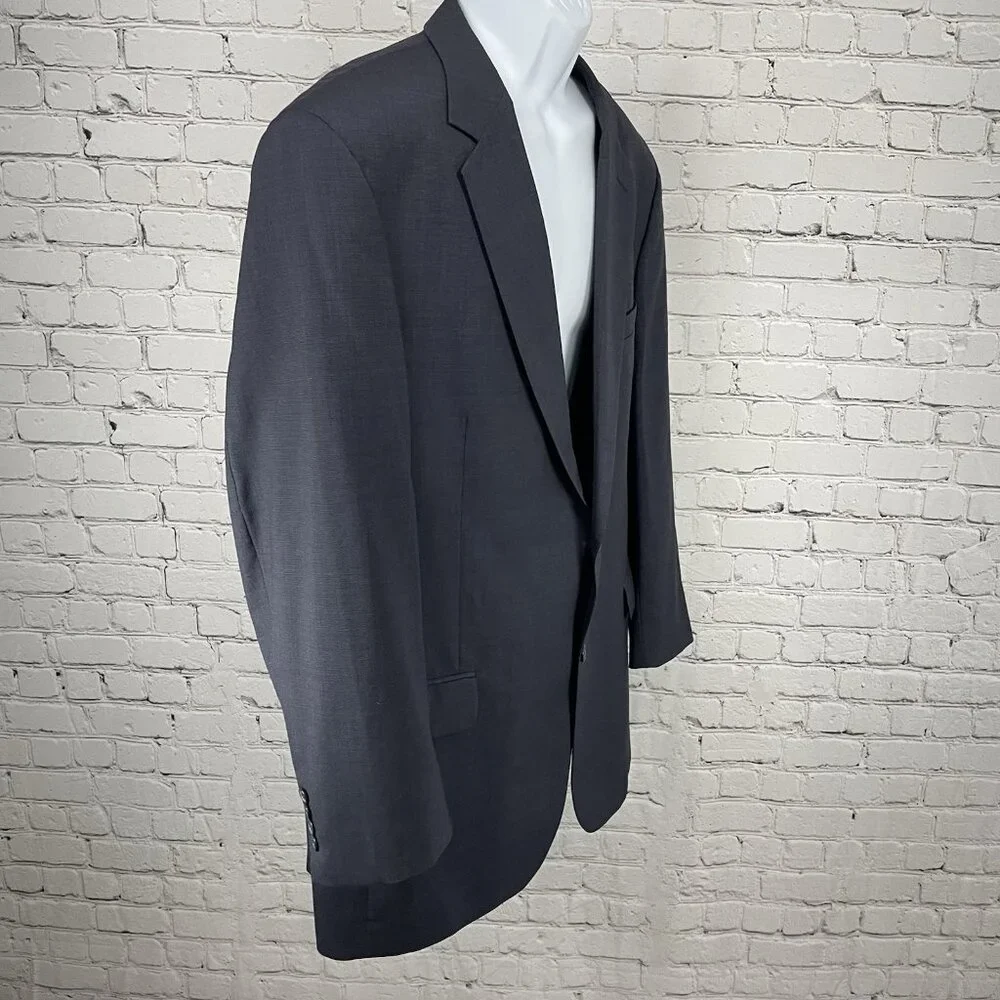 Jos A Bank Navy 100% Wool Gordon 2 Button Notch Blazer Sport Coat Size 46L